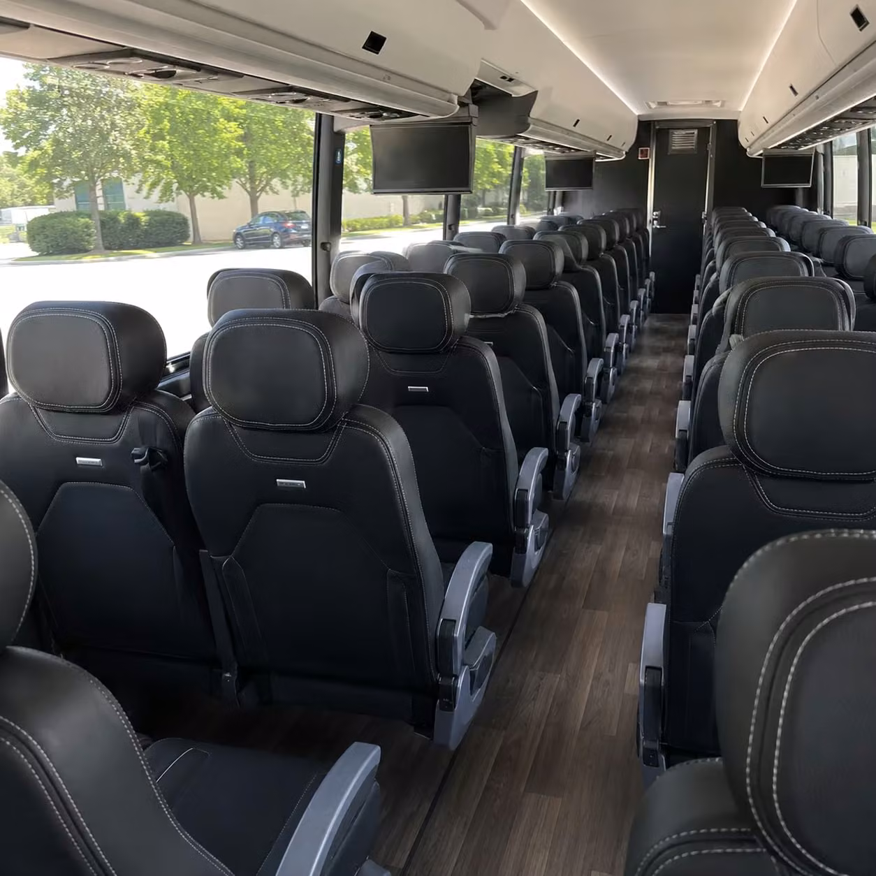 56 passenger charter bus inside